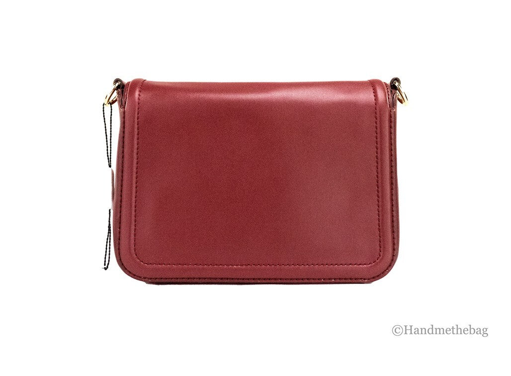 Marc Jacobs Medium Metal Signet Syrah Glattleder Überschlag Schultertasche