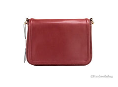 Marc Jacobs Medium Metal Signet Syrah Glattleder Überschlag Schultertasche