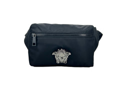Versace Medusa Zwarte Nylon Riemtas Heuptasje Portemonnee