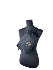 Versace Medusa Zwarte Nylon Riemtas Heuptasje Portemonnee
