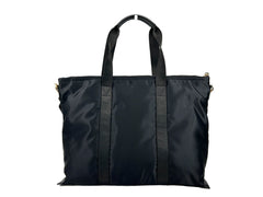 Versace Black Nylon Fabric La Medusa Shoulder Tote Bag