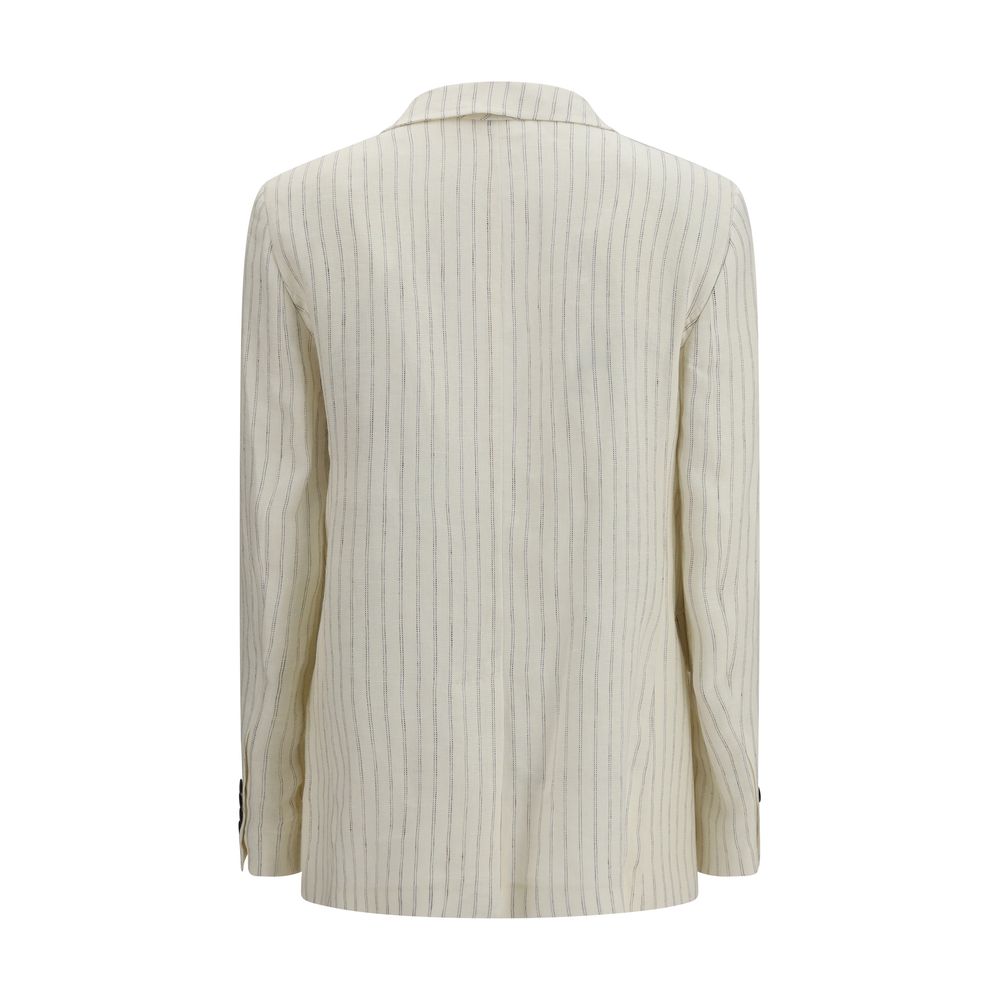 Max Mara Beigefarbener Leinenblazer