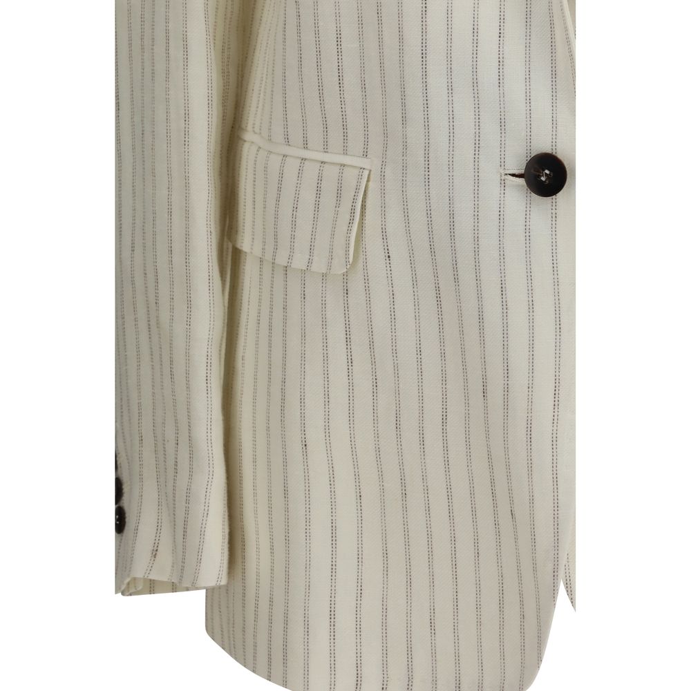 Max Mara Beigefarbener Leinenblazer