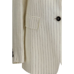 Max Mara Beigefarbener Leinenblazer