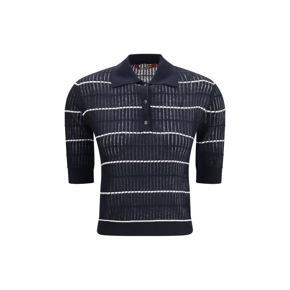 Max Mara Polohemd aus blauer Seide