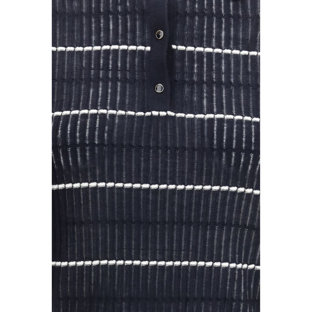 Max Mara Polohemd aus blauer Seide