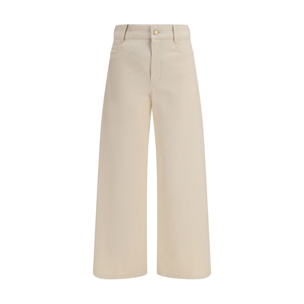 'S Max Mara Beige Freizeithose aus Baumwolle