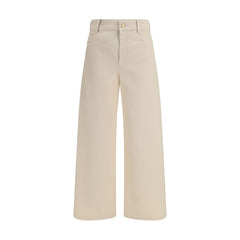 'S Max Mara Beige Freizeithose aus Baumwolle