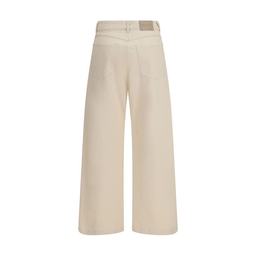 'S Max Mara Beige Freizeithose aus Baumwolle
