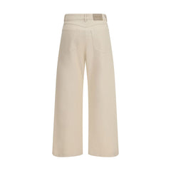 'S Max Mara Beige Freizeithose aus Baumwolle