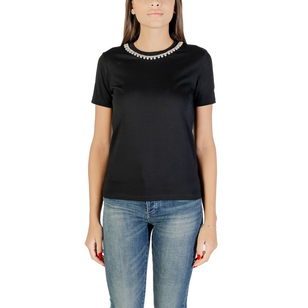 T-Shirt aus schwarzer Baumwolle