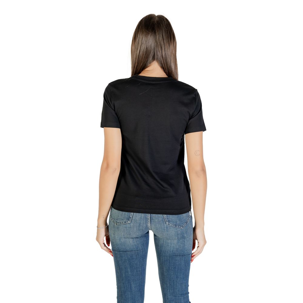 T-Shirt aus schwarzer Baumwolle