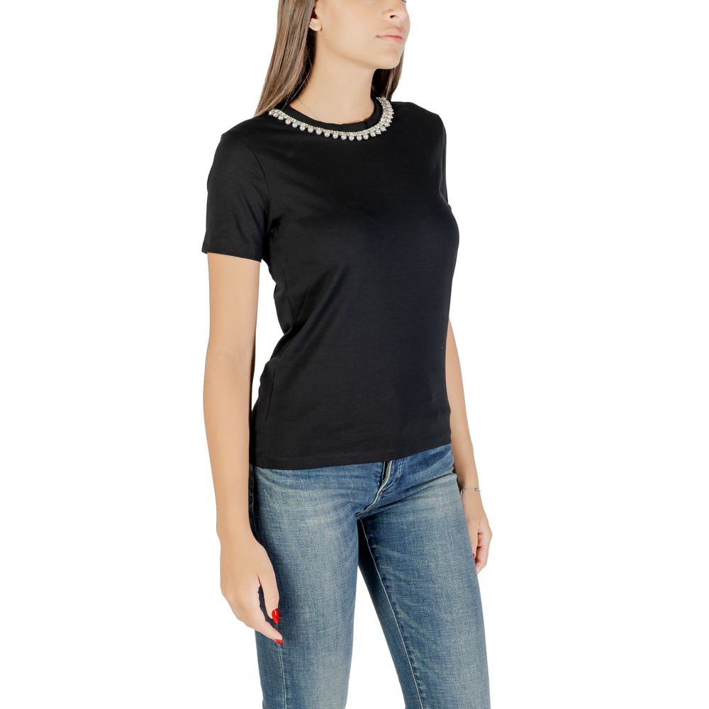 T-Shirt aus schwarzer Baumwolle