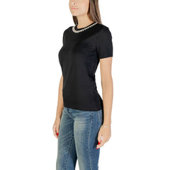 T-Shirt aus schwarzer Baumwolle