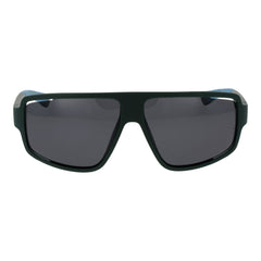 Black sunglasses with dark lenses on a white background