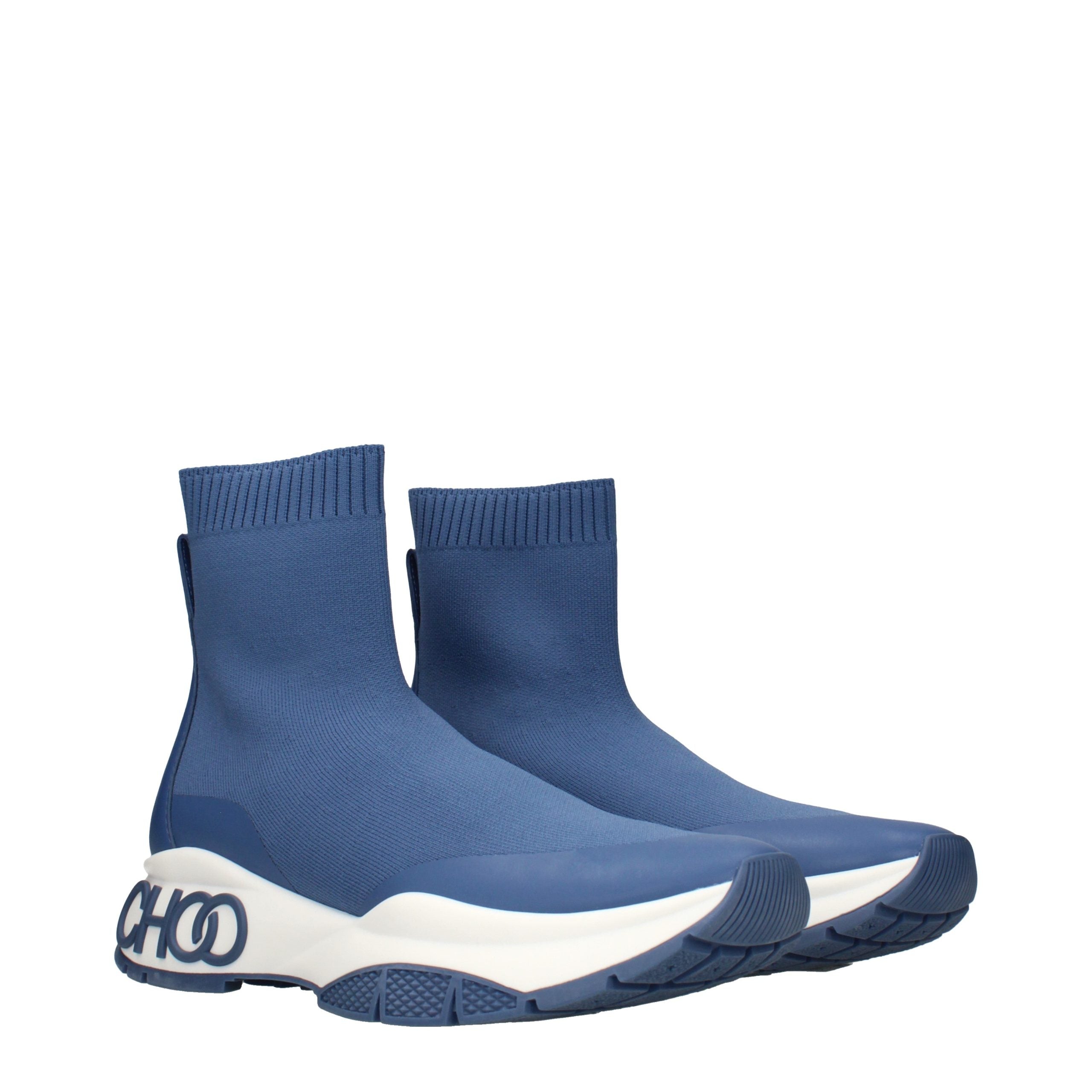 Jimmy Choo Blauwe stoffen enkellaarzen