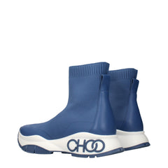 Jimmy Choo Blauwe stoffen enkellaarzen