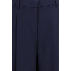 Giorgio Armani Blue Silk Casual Pants