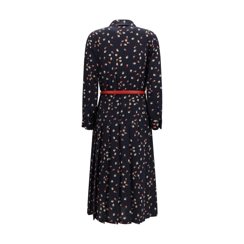 Max Mara Blauwe Zijden Casual Jurk