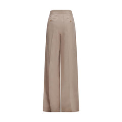 Max Mara Beige Silk Casual Pants