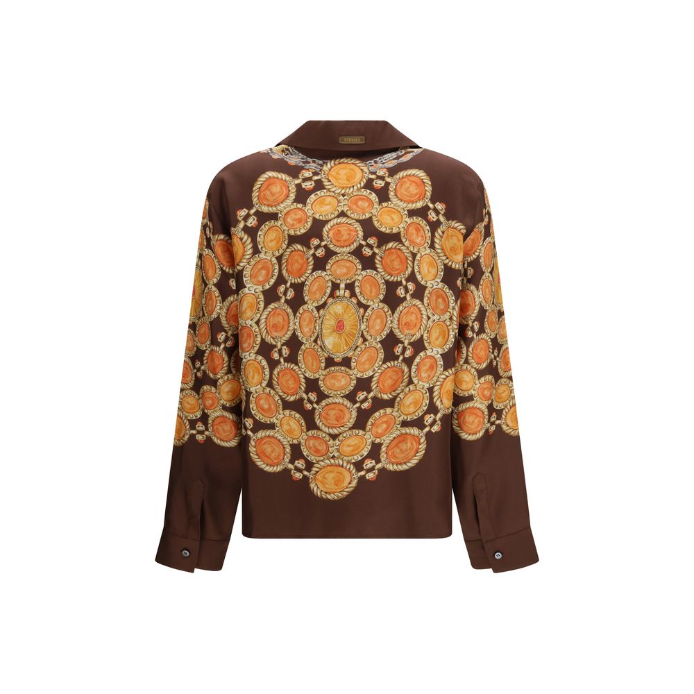 Versace Bruine Stoffen Blouse