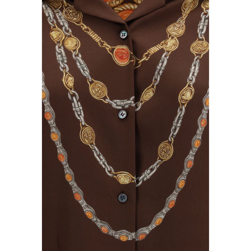 Versace Bruine Stoffen Blouse