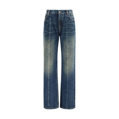 Versace Blaue Jeans mit geradem Bein aus Baumwolle