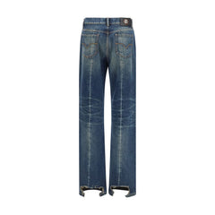 Versace Blaue Jeans mit geradem Bein aus Baumwolle