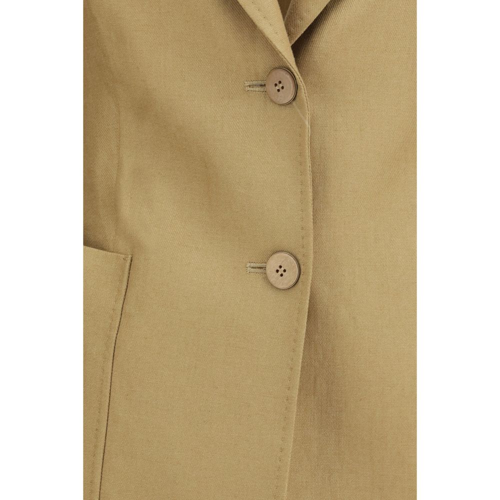 Max Mara Beige Leinenjacken und -mäntel