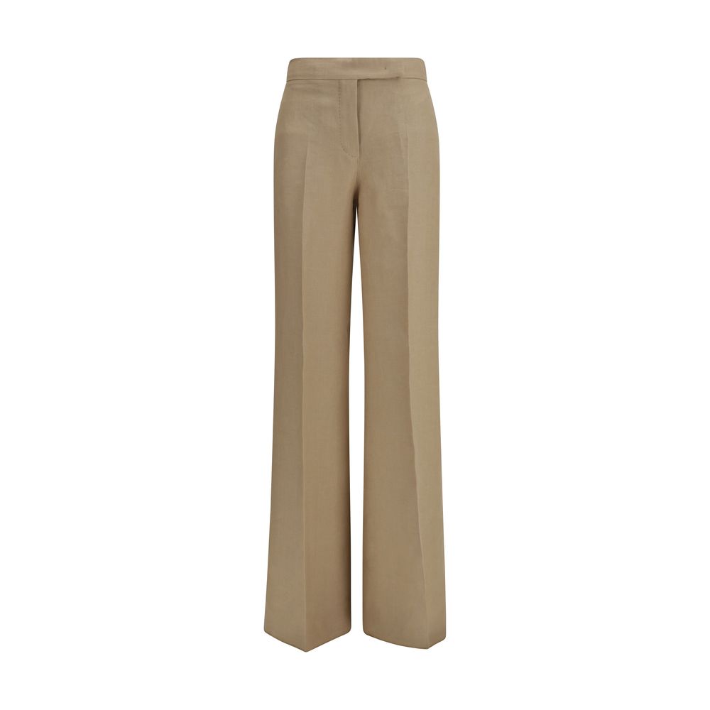 Max Mara Beigefarbene Leinenhose