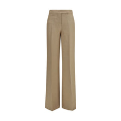 Max Mara Beigefarbene Leinenhose