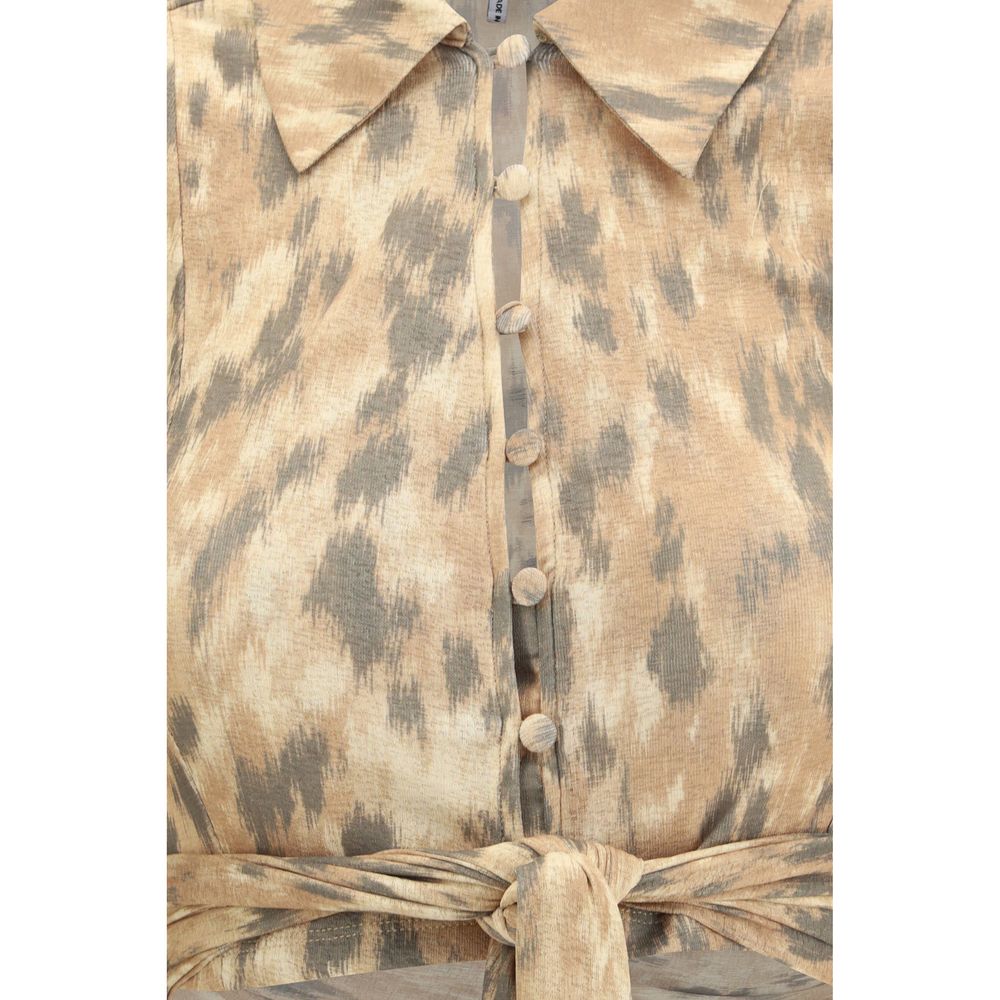 Ganni Bluse aus recyceltem Polyester in Beige