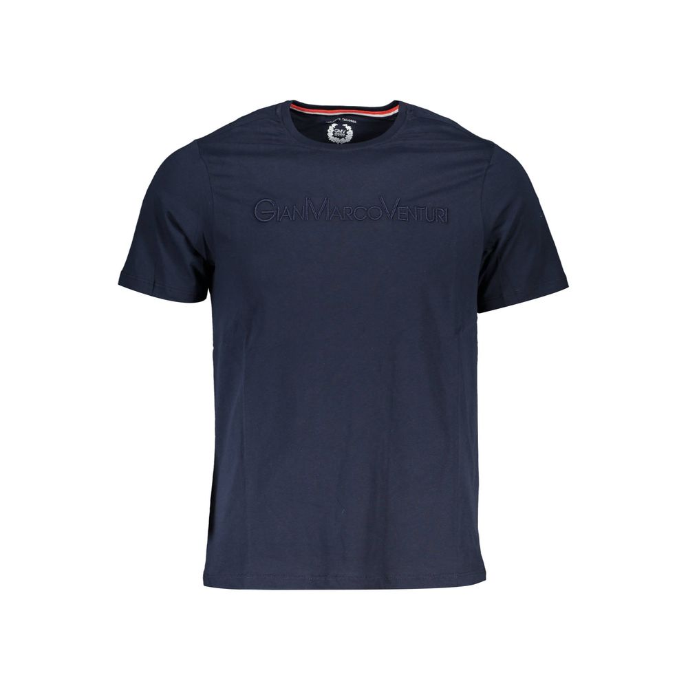 Gianmarco Venturi Blaues Baumwoll-Herren-T-Shirt
