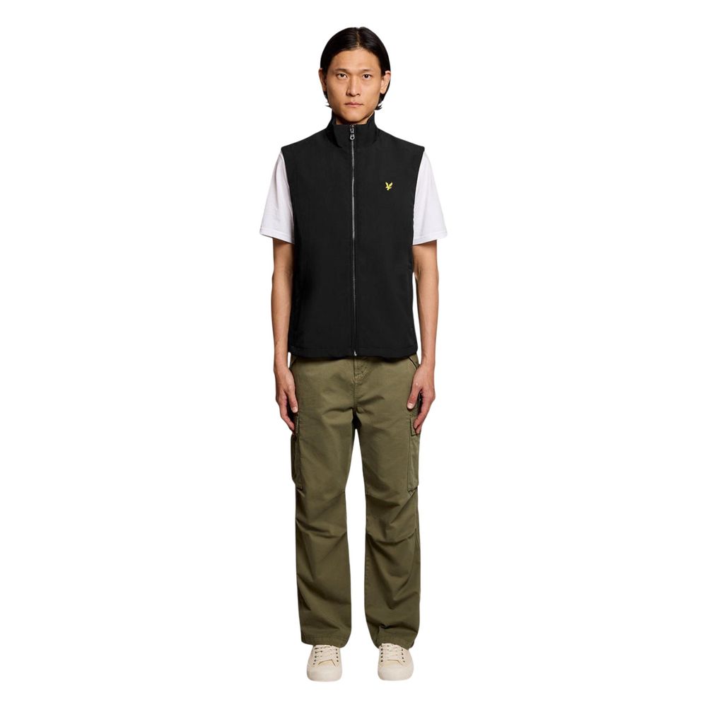 Lyle & Scott Schwarze ärmellose Polyesterjacke
