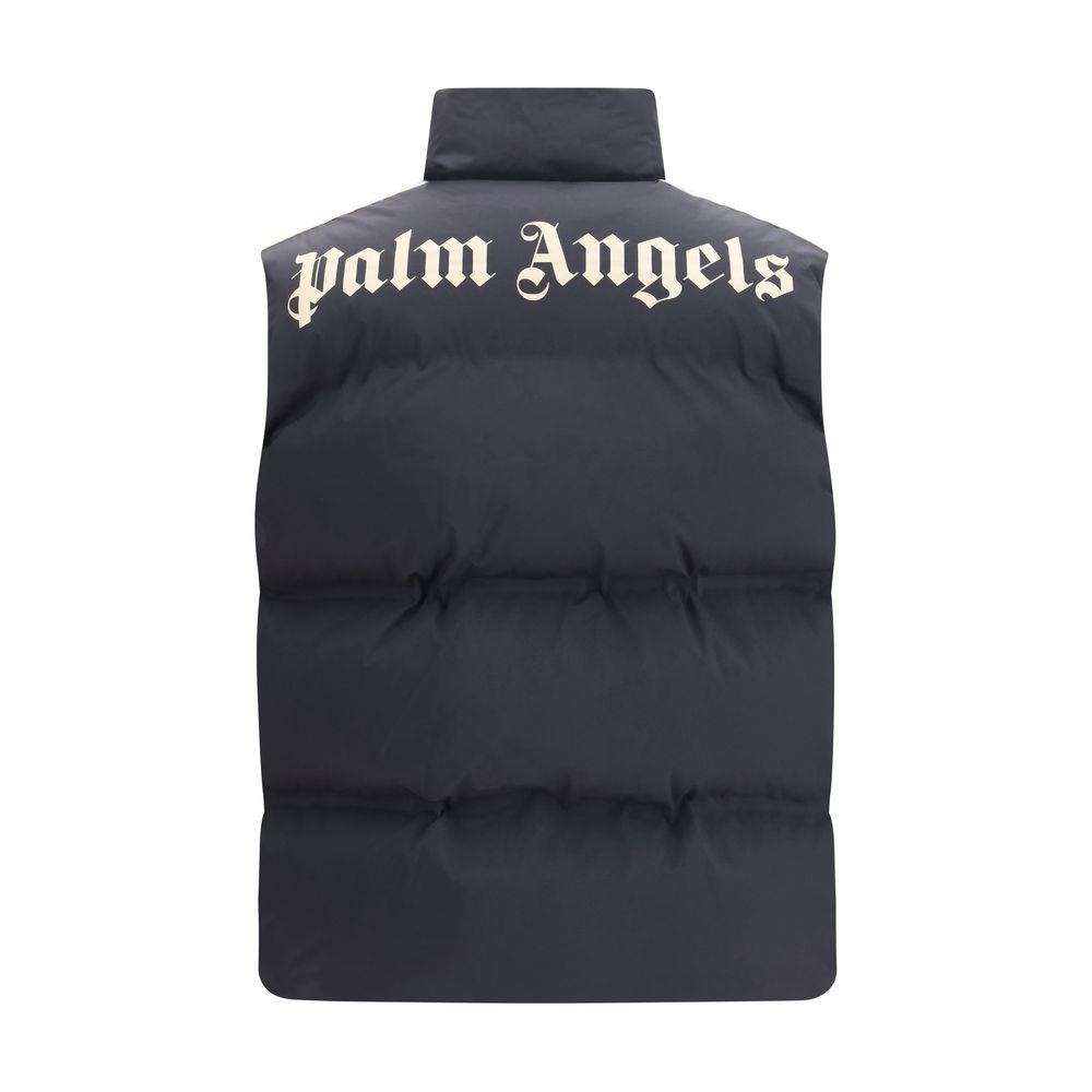 Palm Angels Schwarze ärmellose Jacke aus Polyamid
