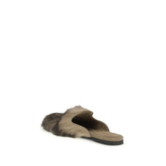 Dolce & Gabbana Graue Lammfell-Mules (Ovis Aries Aries)