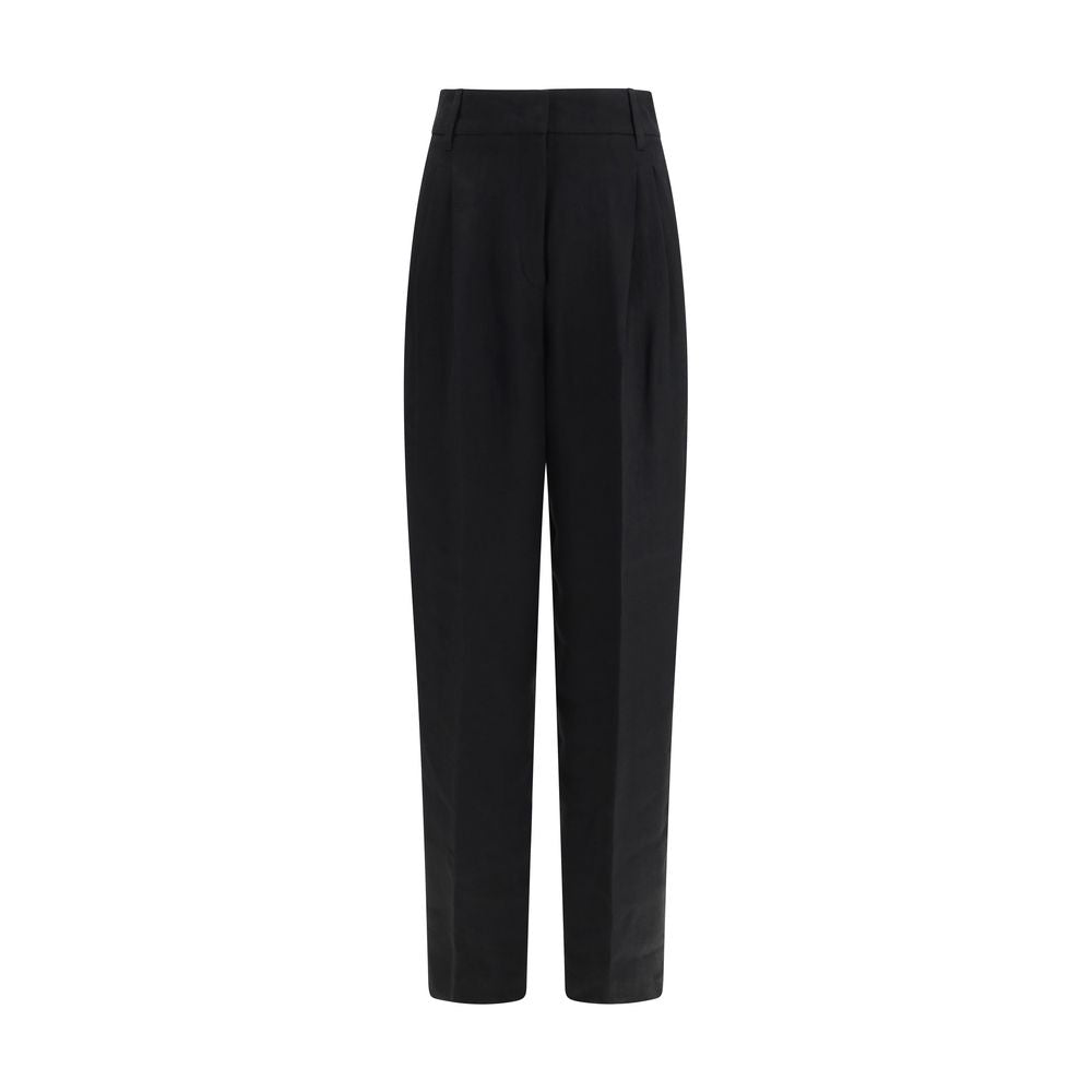 Max Mara Schwarze Leinen-Freizeithose