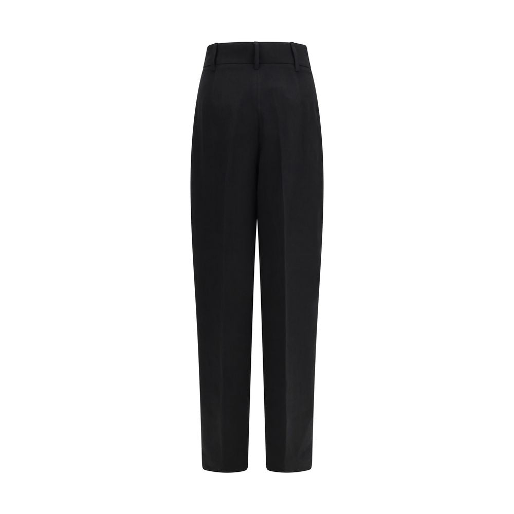 Max Mara Schwarze Leinen-Freizeithose