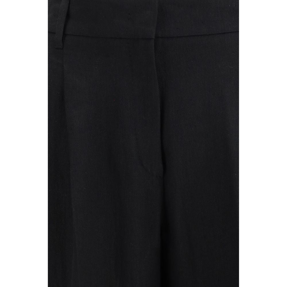 Max Mara Schwarze Leinen-Freizeithose