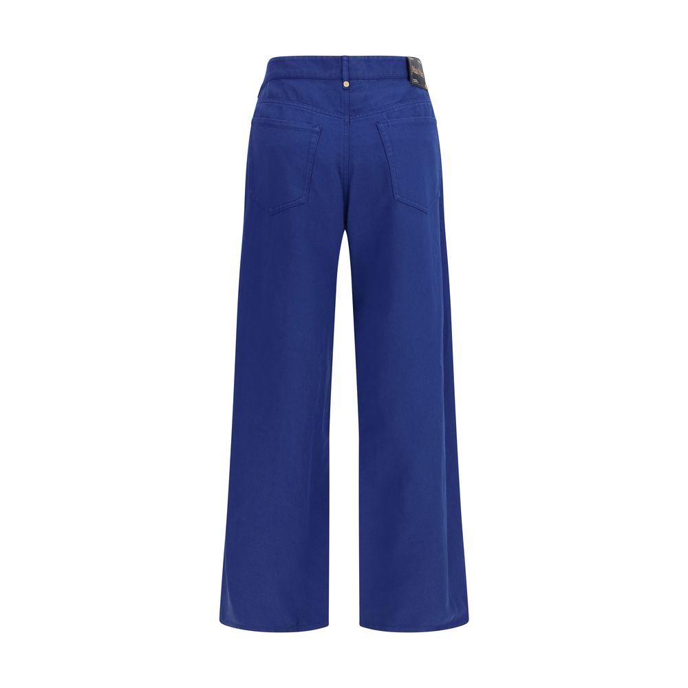 'S Max Mara Blaue Freizeithose aus Baumwolle
