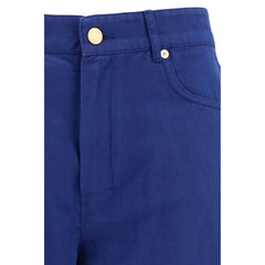 'S Max Mara Blaue Freizeithose aus Baumwolle