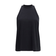 Darkpark Black Cotton Sleeveles T-Shirt