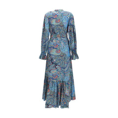 Etro Blauwe Katoenen Casual Jurk