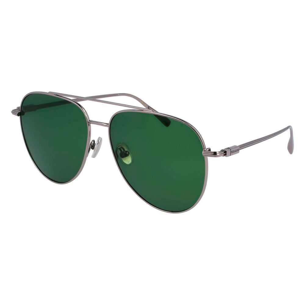 Ferragamo Sonnenbrille aus grauem Metall