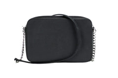 Michael Kors Jet Set Large East West Black Saffiano Leather Crossbody Handbag