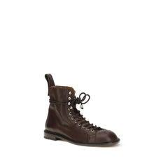 Versace Bruine Kalfsleren Bos Taurus Veterschoenen