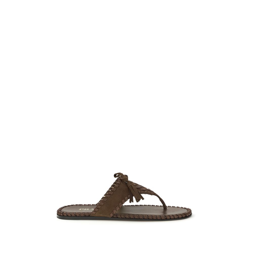 Prada Sandalen aus braunem Kalbsleder Bos Taurus