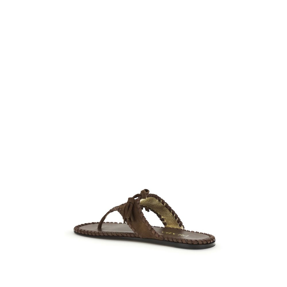 Prada Sandalen aus braunem Kalbsleder Bos Taurus