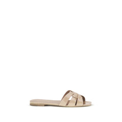 Saint Laurent Veelkleurige Kalfsleren Bos Taurus Platte Sandalen