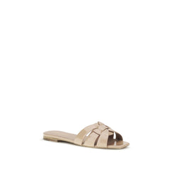 Saint Laurent Veelkleurige Kalfsleren Bos Taurus Platte Sandalen